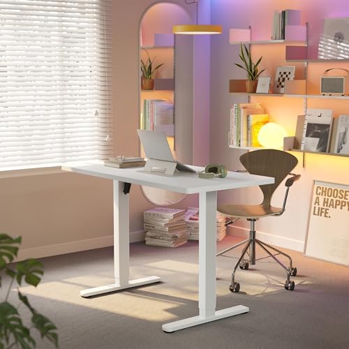 HUANUO 43x24 Inch Electric Standing Desk, Height Adjustable, White - Image 2