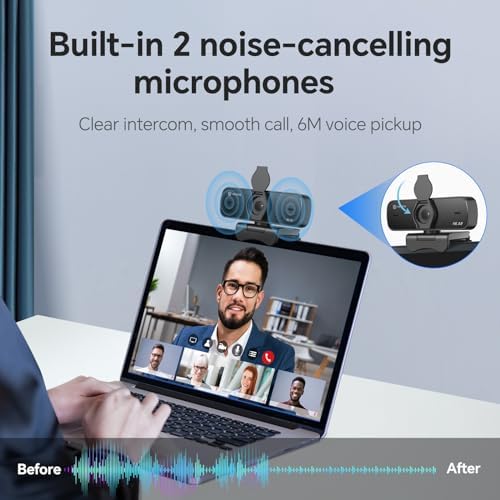 4K Webcam for PC with Fast Autofocus and Sony Sensor, Dual Noise-Reduction Microphones, Auto Light Correction, 4K 30FPS UHD, 77° FOV USB Webcam with Tripod for Zoom, Teams, Mac and Streaming - Image 4