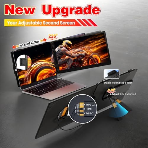 Laptop Screen Extender 0.27" Ultra-Thin, 14.1" FHD 1080P IPS Dual Portable Monitor, USB-C/HDMI Plug & Play Travel screen extender for 13-17" Laptops, Compatible with Window/Mac/Chrome/Switch/Android - Image 6