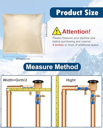 Backflow Preventer Insulation Cover (5°F), Actgan 36"X24" 5 Layers Outdoor Pressure Vacuum Breaker Cover, Water Well Pump Cover, Sprinkler Valve Cover for Winter Beige+ - Image 2
