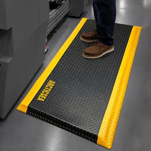 ARCTICSEA Anti Fatigue Mats Industrial 3 x 6 FT 15/16 Inch Extra Thick Standing Mat for Warehouse Workstation and Garage Black and Yellow by Unknown