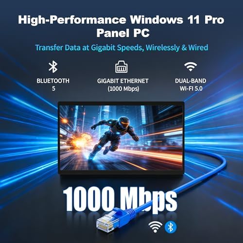 21.5" All in One Tablet Panel PC Win11 Pro, N100 Fanless Industrial Touchscreen Monitor Computer, 8GB RAM 128GB ROM, 1920 * 1080 IPS, USB3.2 * 2, USB2.0 * 2, LAN*2, HDMI2.0, Type-C3.1 - Image 6