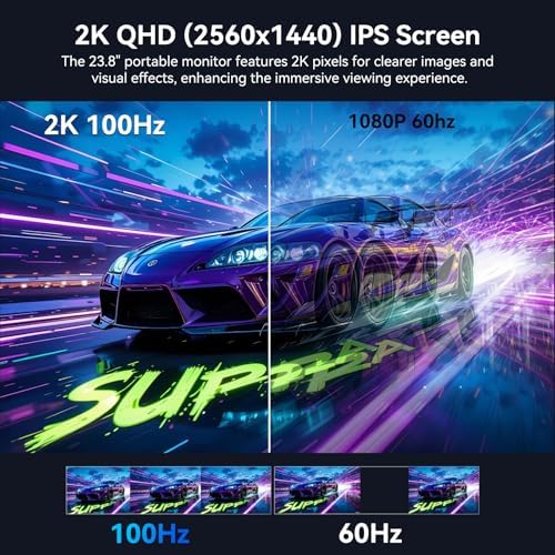 Kenowa 23.8" 2K Large Portable Monitor 100Hz IPS Freesync Gaming Monitor - Image 6