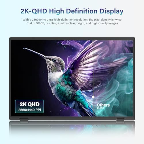 InnoView 18.5" Dual Portable Monitor 2K 200Hz 100% sRGB - Foldable & Stackable Design with 315° Screen Adjustment & 180° Stand | DP/USB-C/HDMI, Second Monitor for Laptop, Mac, Windows - Image 3