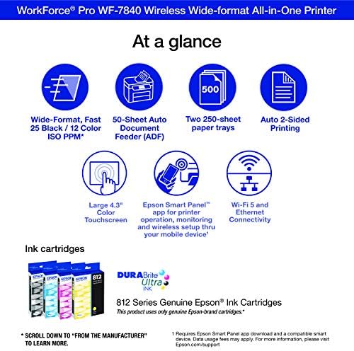 Epson Workforce Pro WF-7840 Wireless All-in-One Wide-Format Inkjet Printer - Image 3