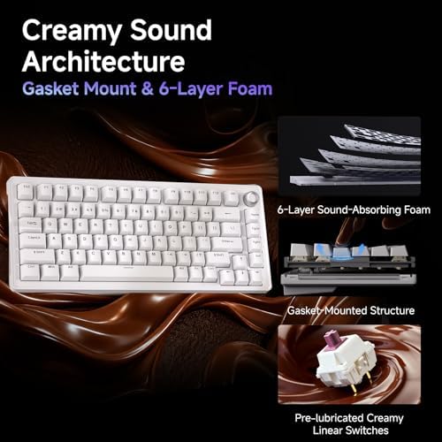 DIERYA DK81E 75% Mechanical Gaming Keyboard, Hot-Swappable, Wired, White - Image 2