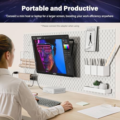 2K 180Hz Portable Gaming Monitor, 23.8" 2560x1440 QHD Fast IPS ∆E<2 100% sRGB Portable Monitor w/180° Adjustable Stand Type-C HDMI Eye Care External Second Screen for Laptop Phone PS4 PS5 Switch Xbox - Image 6