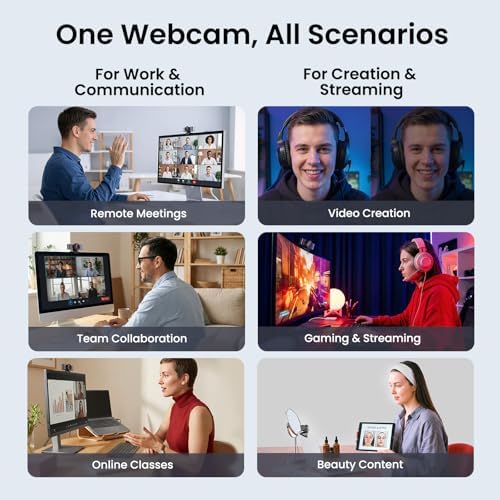 EMEET C960 Ultra 4K Webcam for Mac & PC, 1/1.5" Large Sensor, Metal Body - Image 6