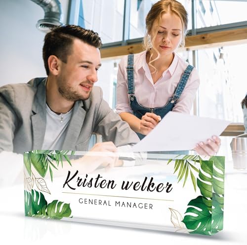 Name Plate for Desk, Desk Name Plate Personalized Office Desk Decor for Women and Men, Custom Employee Appreciation Gifts Office Gifts for Boss, Manager, Co-Worker, Teacher, Nurse - Image 2