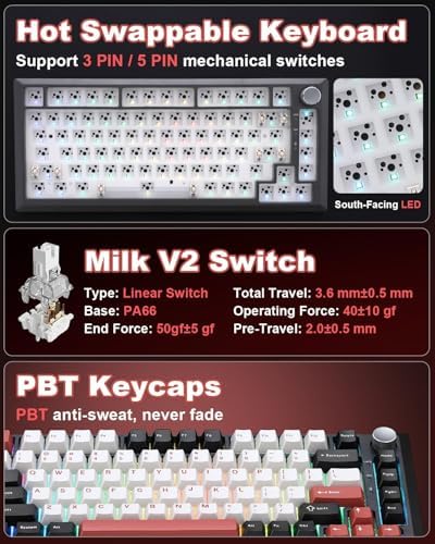 Y75 Wireless Mechanical Keyboard,2.4GHz/BT/Wired Gaming Keyboard - Image 6