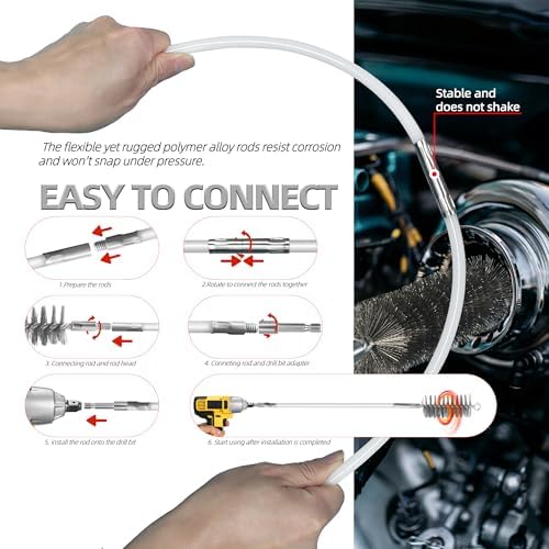 Drill-Powered Chimney Brush & Pipe Cleaning Brush Kit - Image 5