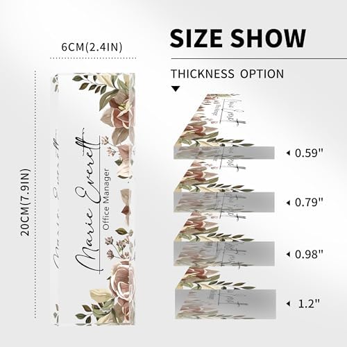 Custom Desk Name Plate, Personalized Acrylic Office Decor, Employee Appreciation Gifts for Boss, Manager, Teacher, Nurse (Threadlike Flower) - Image 5