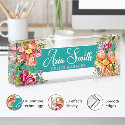 Custom Name Plate for Desk, Acrylic Desk Name Plate Personalized, Employee Appreciation Gifts, Office Desk Accessories for Woman Teacher Nurse, Coworker Gifts for Manager Assistant - Image 3