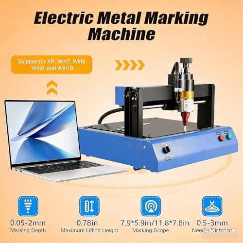 Electric Metal Marking Machine,for Steel Plate Tag Nameplate Desk Numbers Letter Tag Nameplate Engraver 400W,Marking Speed 50mm/s 300x200mm - Image 3