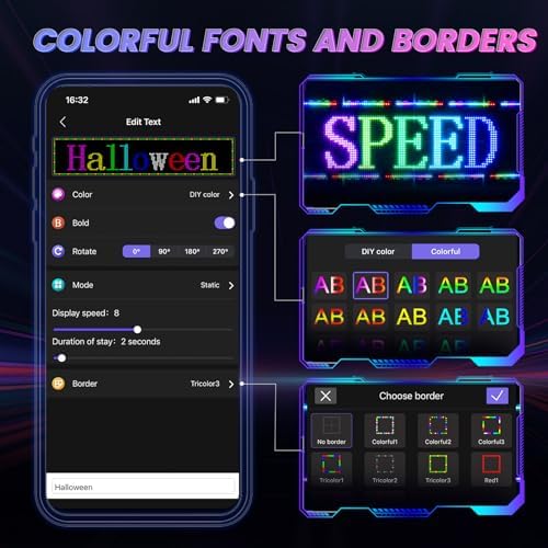 RAYHOME Dual Row P5 Huge Bright Advertising Programmable LED Sign, 31''x8'' Flexible Digital Scrolling Light Sign Custom Text Message Pattern LED Display for Store Car Hotel. - Image 4