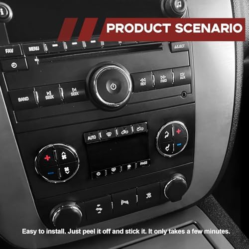 2PCS AC Dash Button Repair Decal Stickers for Fixing Ruined Faded A/C Control & Radio Dash Buttons, Compatible with Chevy/GMC/Buick/Cadillac-Decal Replacement Fits Select 07-14 GM Vehicles - Image 7