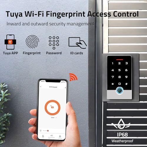 Wireless WiFi TUYA Access Control System, Fingerprint Password ID Keypad - Image 2