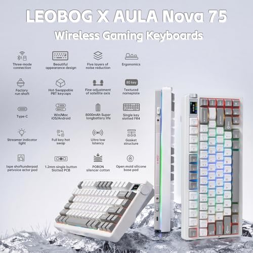 LEOBOG x Aula Nova75 Wireless Mechanical Keyboard,Creamy Computer Keyboards - Image 2