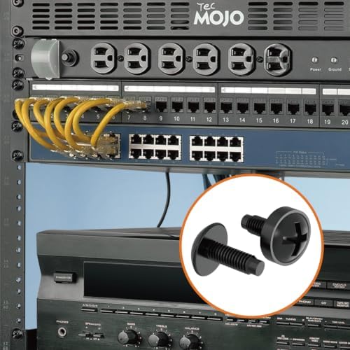 Tecmojo Rack Mount Screws Kit 50 Pack - 10-32 Rack Mount Cage Nuts, Screws and Washers, for Network Racks, Enclosures and Server Cabinets, Tapped Hole and Square Installation - Image 6