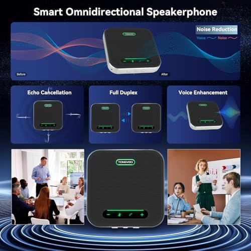 Wireless Conference Speaker and Microphone, 2-in-1 Daisy Chain Bluetooth Speakerphone with 4 Mics Arrays and 360° Voice Pickup and Noise Reduction,Bluetooth/USB/Dongle connection Methods for 30 People - Image 2