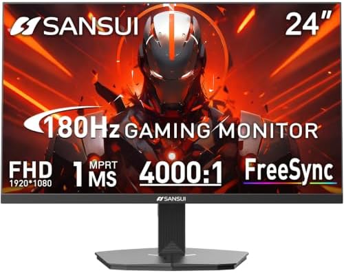 SANSUI 24 Inch 180Hz Gaming Computer Monitor, FHD 1080P for Game Office by SANSUI
