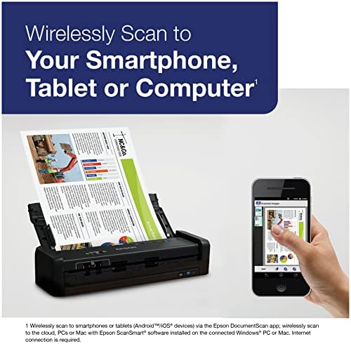 Epson Workforce ES-300W Wireless Color Portable Document Scanner with ADF for PC and Mac Sheet-fed, Duplex Scanning - Image 2