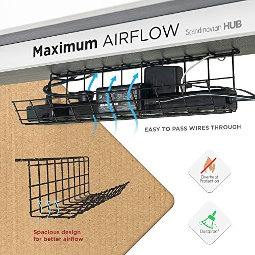 Scanfield Under Desk Cable Organizer Wire Tray, Set of 4x17 inch, Black - Image 6