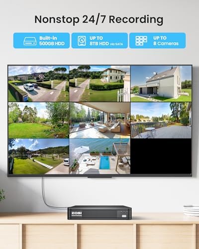 ZOSI 3K Lite Wired Security Camera System, 4 X 2MP CCTV Cameras, 500GB HDD - Image 5