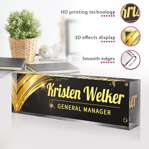 Custom Office Name Plate for Desk - Desk Name Plate Personalized Gifts for Coworkers, Boss, Employees, Teacher, Nurse - Office Desk Decor for Women Men - Employee Appreciation Gifts (Business Style) - Image 5