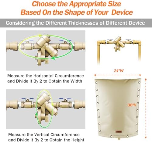 TOHONFOO 3-Way Open Backflow Preventer Pipe Cover Outside, 24"Wx36"H, Beige - Image 3