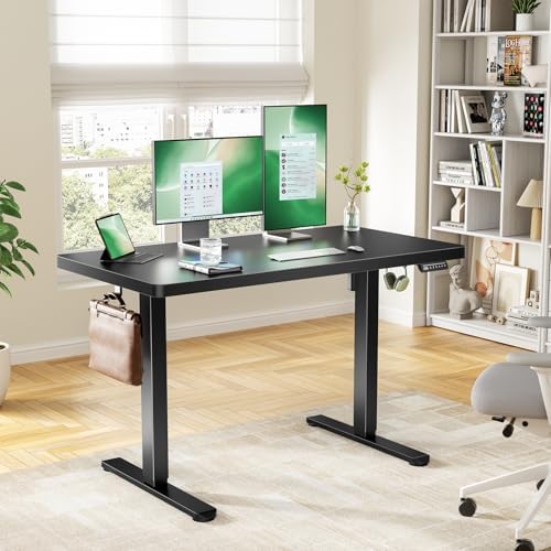 Marsail 48 x 30 Electric Standing Desk with One-Piece Desktop, Sit Stand Desk with Thickened Tabletop, Height Adjustable Stand Up Desk with Cable Management for Home Office(Frame+Desktop, 2 Packages) - Image 2