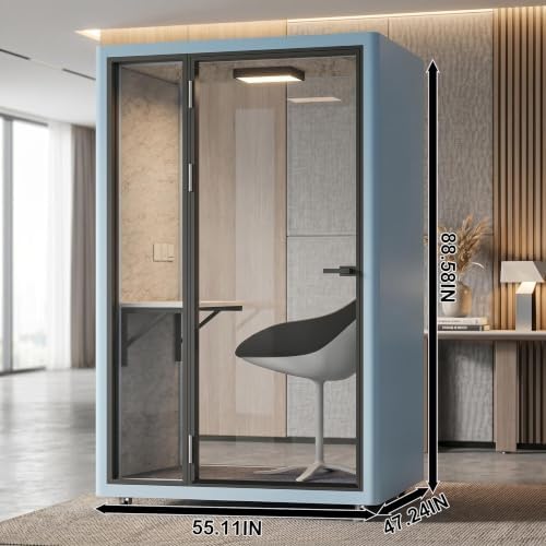 Soundproof Office Pod with 1 Person Enclosed Structure (Blue) - Image 2