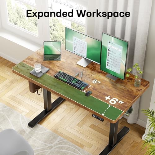 Marsail 55 x 30 Electric Standing Desk with One-Piece Desktop, Sit Stand Desk with Thickened Tabletop, Height Adjustable Stand Up Desk with Cable Management for Home Office(Frame+Desktop, 2 Packages) - Image 7