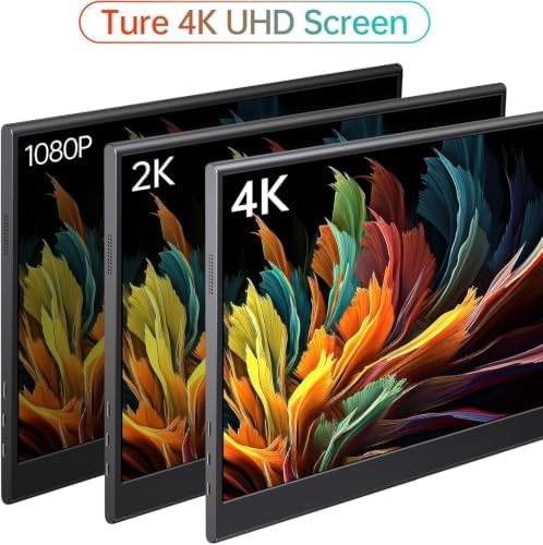 WGK 15.6 inch Portable Monitor 4K UHD 100%sRGB Travel Display HDMI/USB-C Compatible with Laptops, Desktops, Phones, PS, Mac, Xbox, Switch, and Other Gaming Devices Kickstand & Speakers VESA Mountable - Image 4
