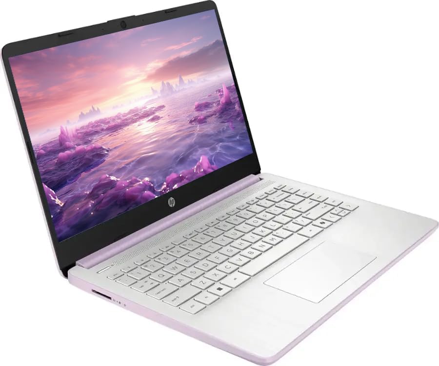 HP 14" Business Laptop Computer with Microsoft Office 365, 4-Core Intel Processor, 128GB Storage, 4GB RAM, Windows 11, SageNova Earphones, Honey Lavender - Image 4