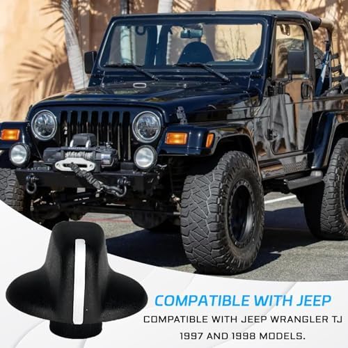 AC Heater Control Knob, Blower Control Switch Knob Button for 1997 1998 Jeep Wrangler TJ, Dashboard AC Climate Air Conditioning Fan Control Switch knobs Replacement 4882790, Car Accessories - Image 6