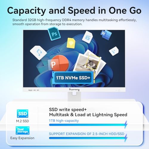 suevery 27Inch 4K All-in-One PC 13th Core I5 Nvme 1T SSD Desktop Compputer - Image 3