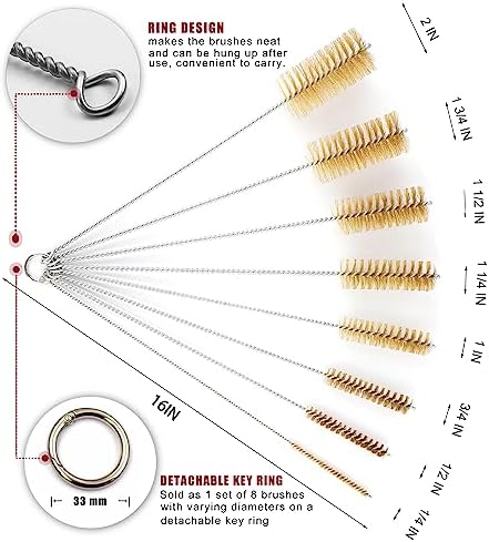 16 Inch Extra Long Pipe Cleaning Brush Set with Brass Bristles - Image 2