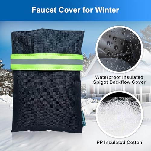 The Original Pipe Insulation Cover (5˚F) Winter Pipe Insulation (UV-Coated),Pump Cover, Sprinkler Irrigation Valve Cover, Backflow Preventer Freeze Protection (Faucet Covers (Cotton)) - 1 Pair - Image 2