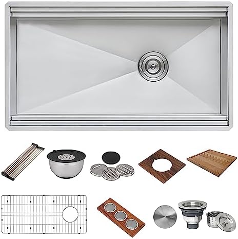 Ruvati 39-in 16Gauge Dual-Tier Undermount Workstation Kitchen Sink-RVH8299 - Image 3