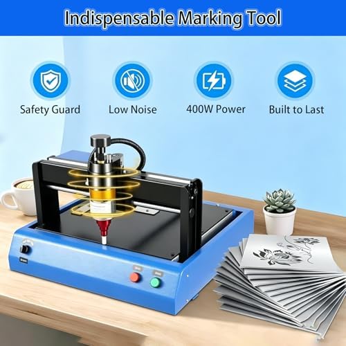 400W Electric Metal Marking Machine, Numbers Letter Tag Nameplate Engraver, Desktop Nameplate Tag Marking Tool, for Metal Nameplate Tag Marking 300 * 200mm - Image 2