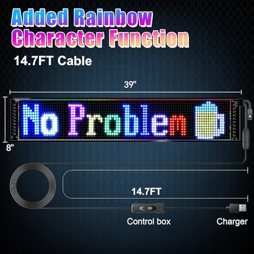 GOTUS Programmable LED Signs | Business Scrolling LED Sign for Indoor | Flexible LED Advertising Sign | Bluetooth APP | Custom Editor Animations/Text/Graffiti (36"x 8") - Image 5