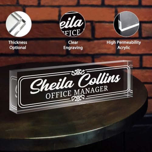 Custom Engraved Name Plate for Desk, Acrylic Desk Name Plate Personalized - Image 3