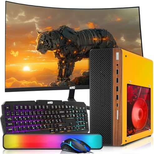 HP Half Dark Desktop PC Lambo AMD Ryzen 3 Pro, 16GB RAM, 512GB SSD, Win 11 by Amazon+Renewed