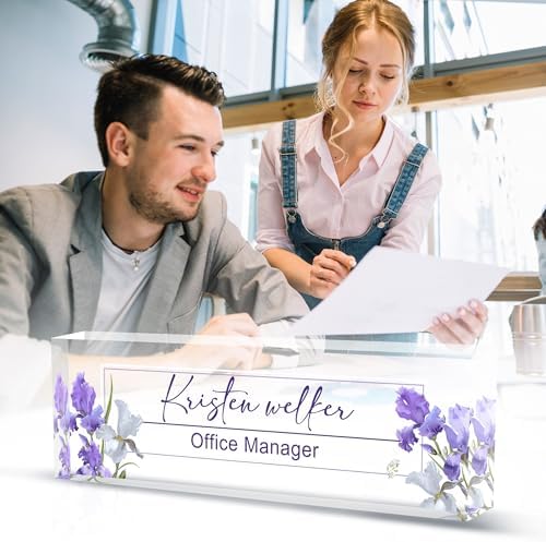 Name Plate for Desk Desk Name Plate Personalized, Office Desk Decor for Women & Men, Employee Appreciation Gifts The Office Gifts for Boss, Manager, Teacher, Nurse - Image 2