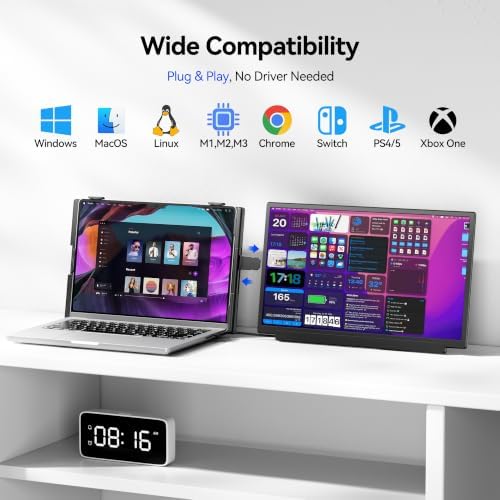 Laptop Screen Extender, 15.6" FHD IPS,1.52 lb Portable Screen, Detachable - Image 4