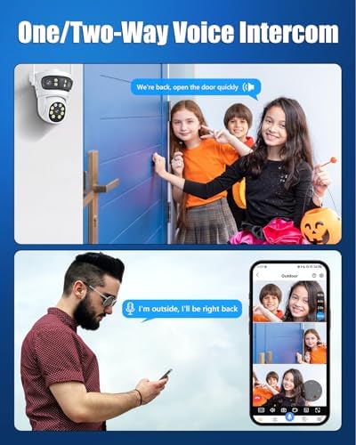 Wireless Security Camera System Triple 3Lens Camera 5G/2.4G WiFi 4pcs 6MP 2K HD PTZ Dome Cameras System with Color Night Version,Automatic Cruise,Motion Detection,1TB HDD, 16CH - Image 4