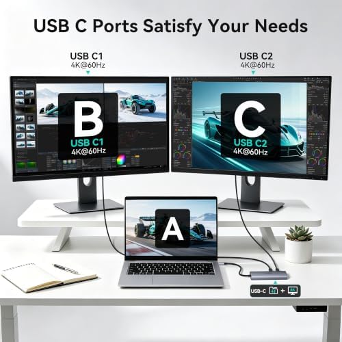 Docking Station Dual Monitor Adapter with USB C Hub Video 8K USB C Port 10G - Image 4