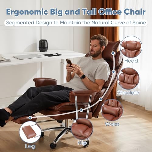 DUMOS Ergonomic Home Office Desk Chair, Executive Chair, PU Leather - Image 4