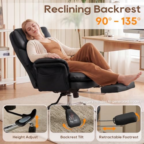 Big and Tall Criss Cross Legged Office Chair with Flip Armrests - Image 3